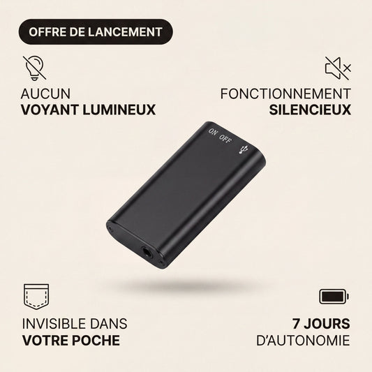 Athlacore Enregistreur de Poche — Pensé pour les journalistes, spécifications silencieux et invisible